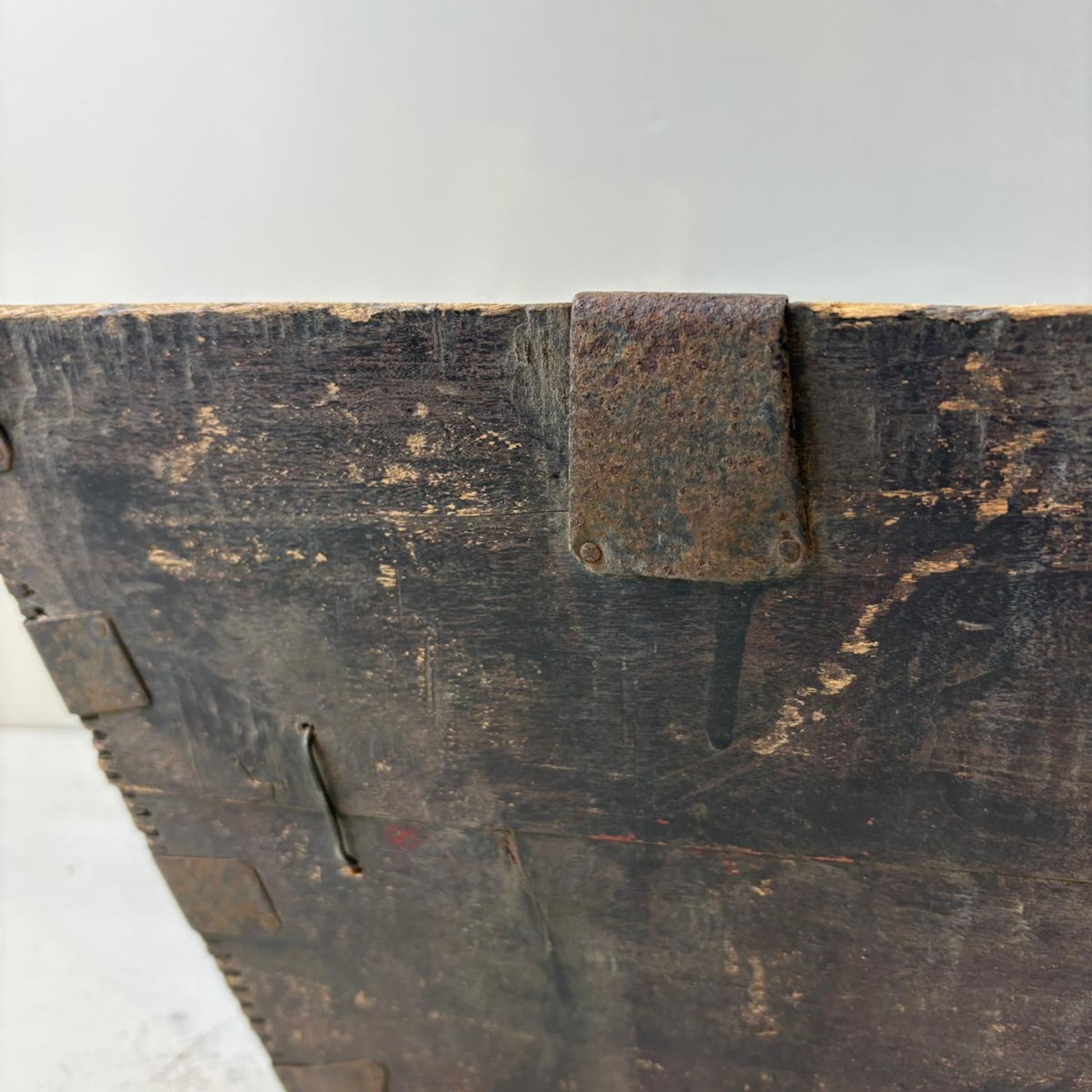 Vintage Chinese Wooden Rice Basket Box with Handle - Guangdong Province, China