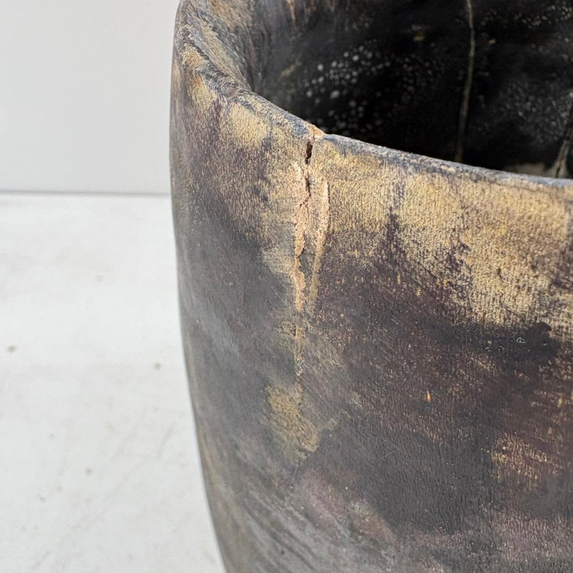 Antique Wooden Himachal Pot - Chhusang, Nepal