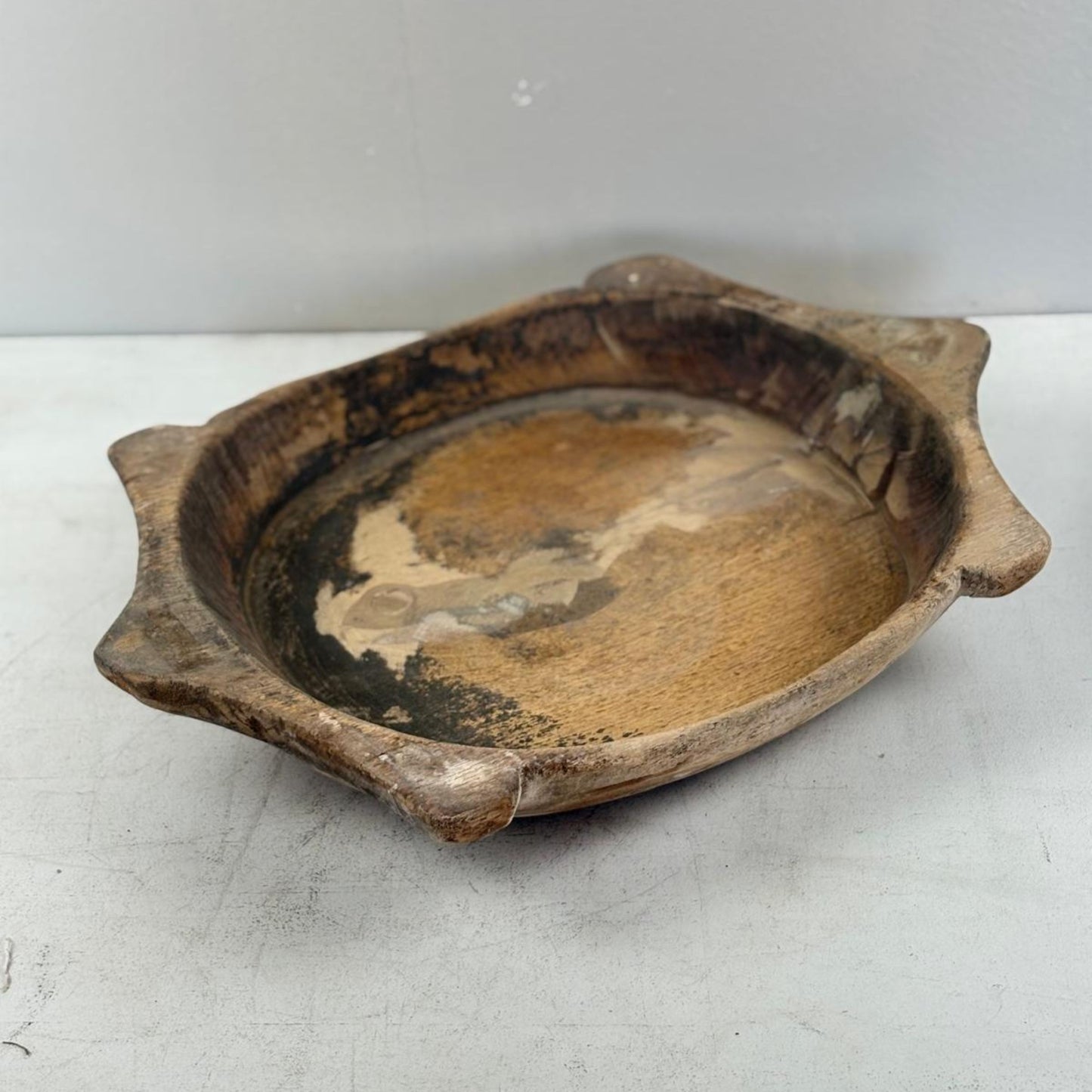 Vintage Indian Wooden Chapati Dish