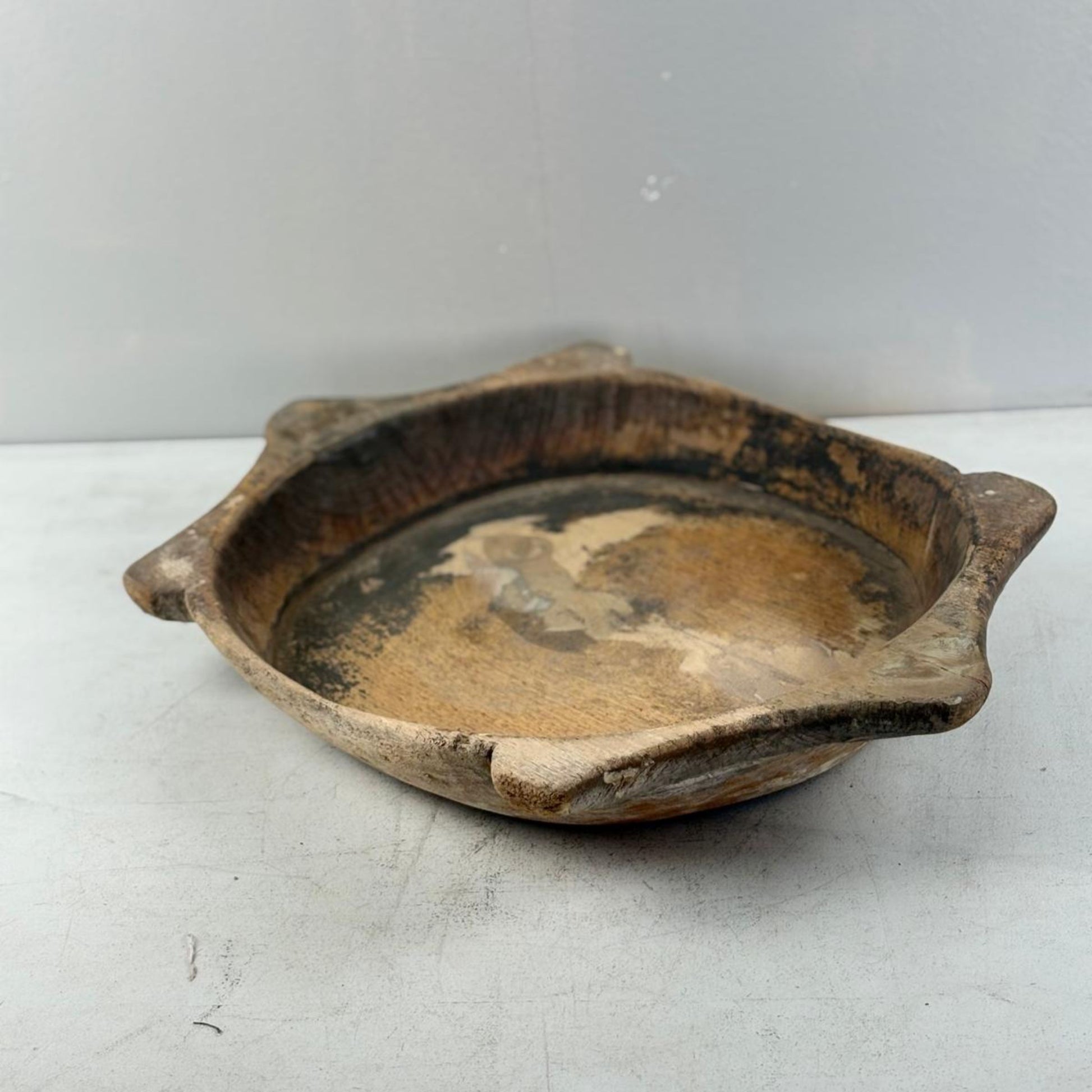 Vintage Indian Wooden Chapati Dish