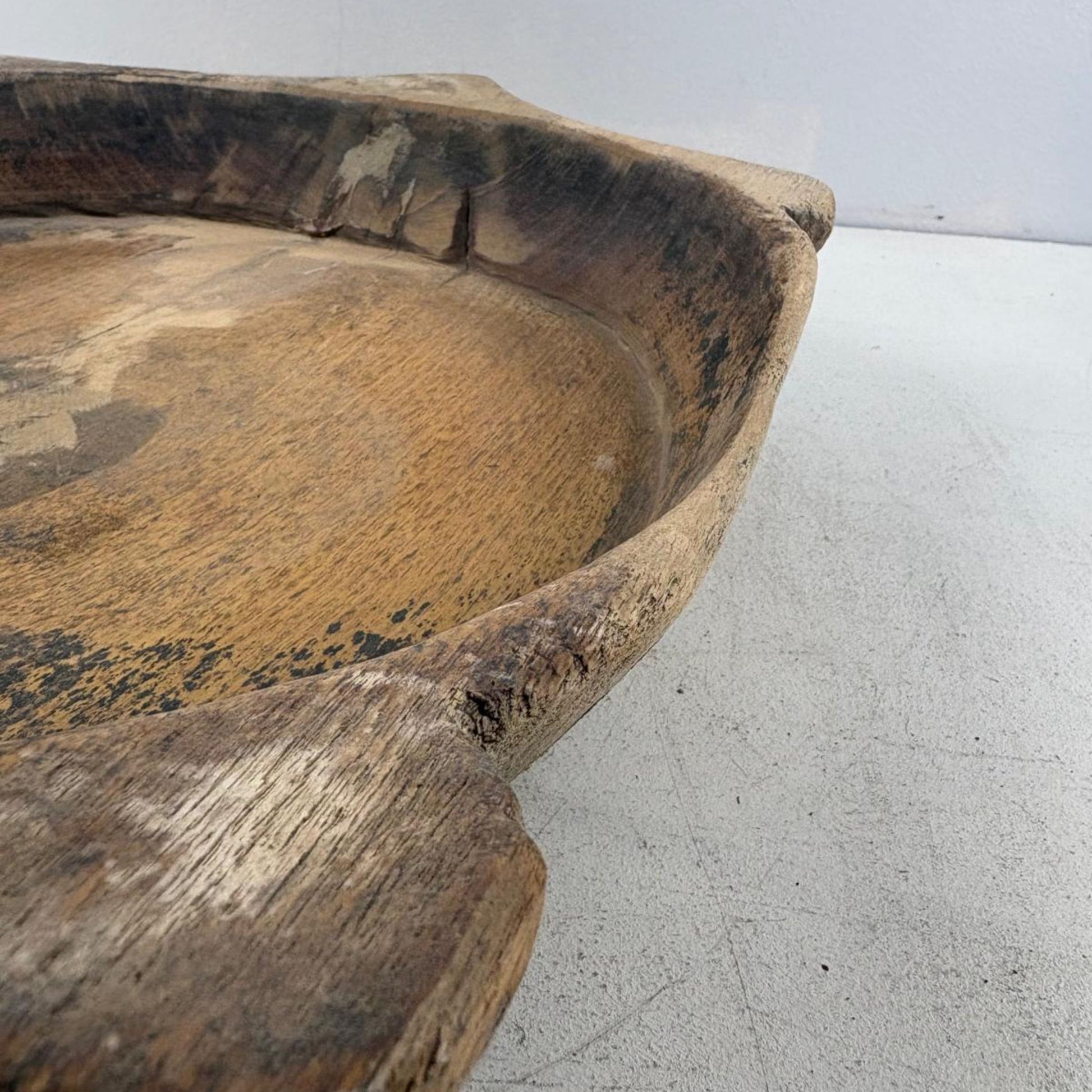 Vintage Indian Wooden Chapati Dish