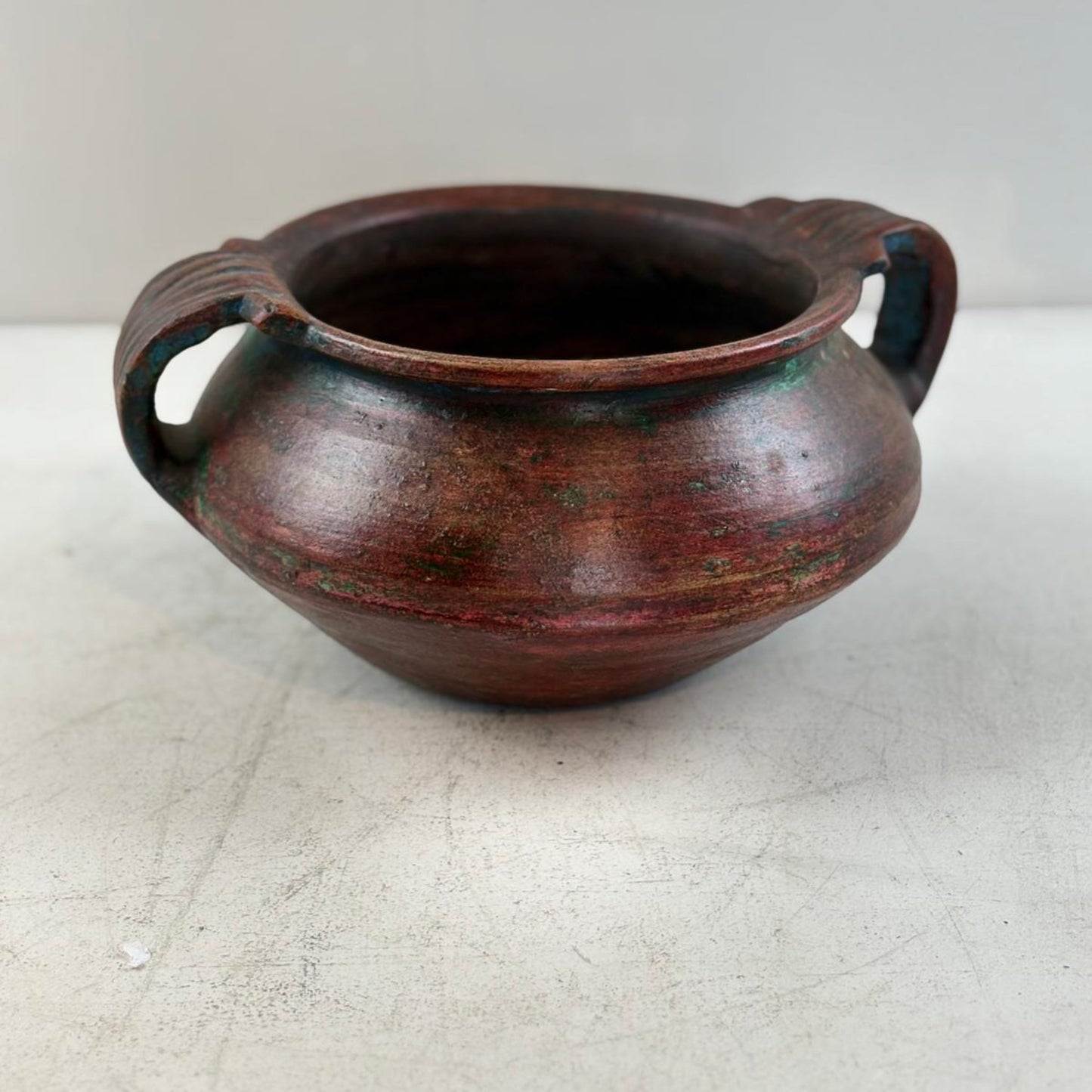 Vintage Clay Vessel Vase Pot with Handles