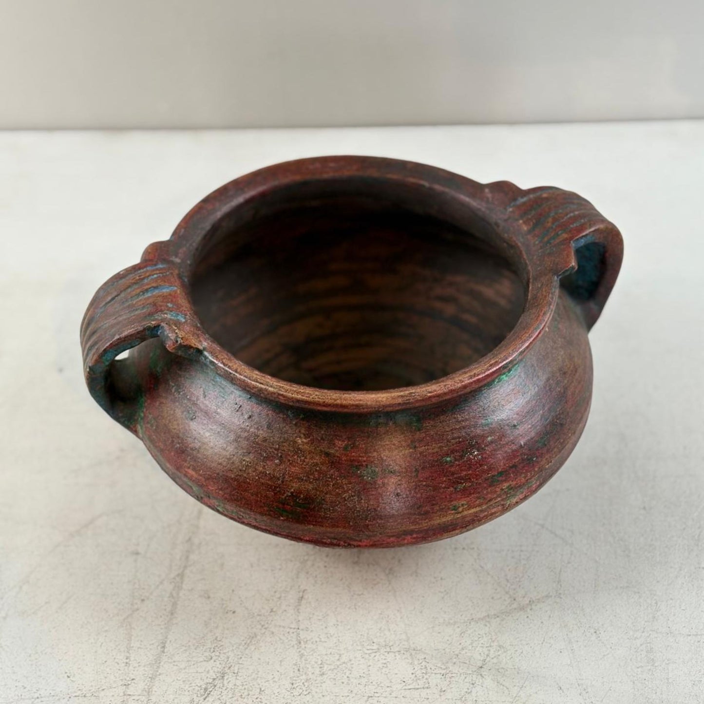 Vintage Clay Vessel Vase Pot with Handles