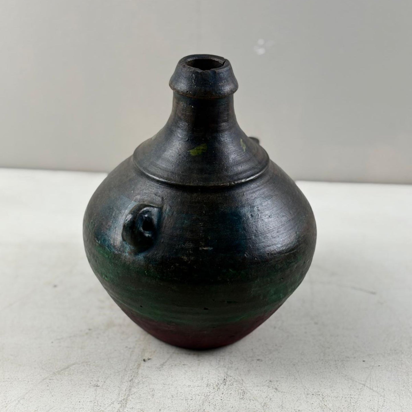 Vintage Clay Vessel Vase Pot with Handles