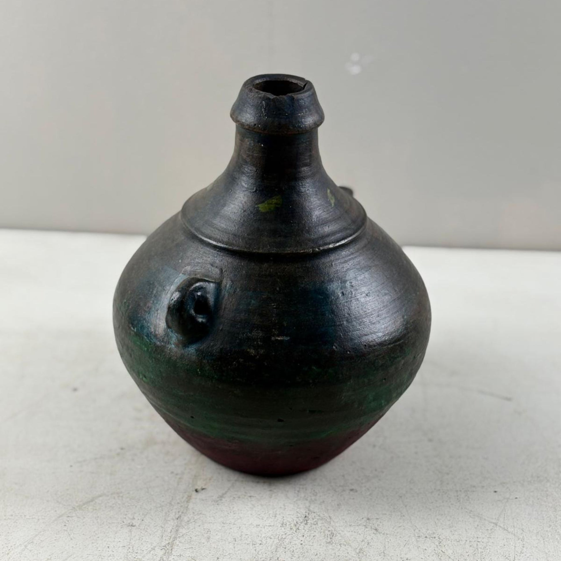 Vintage Clay Vessel Vase Pot with Handles