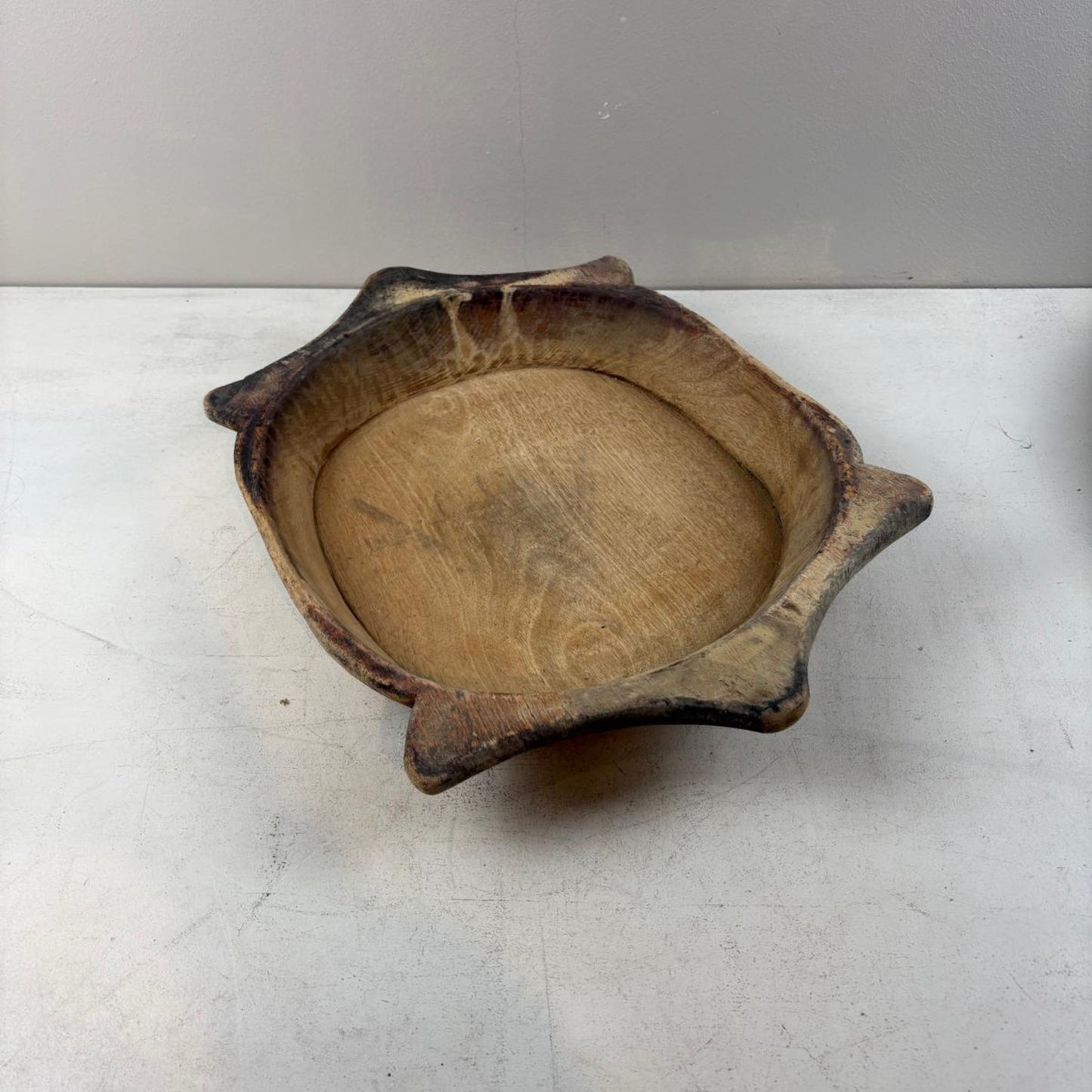 Vintage Indian Wooden Chapati Dish