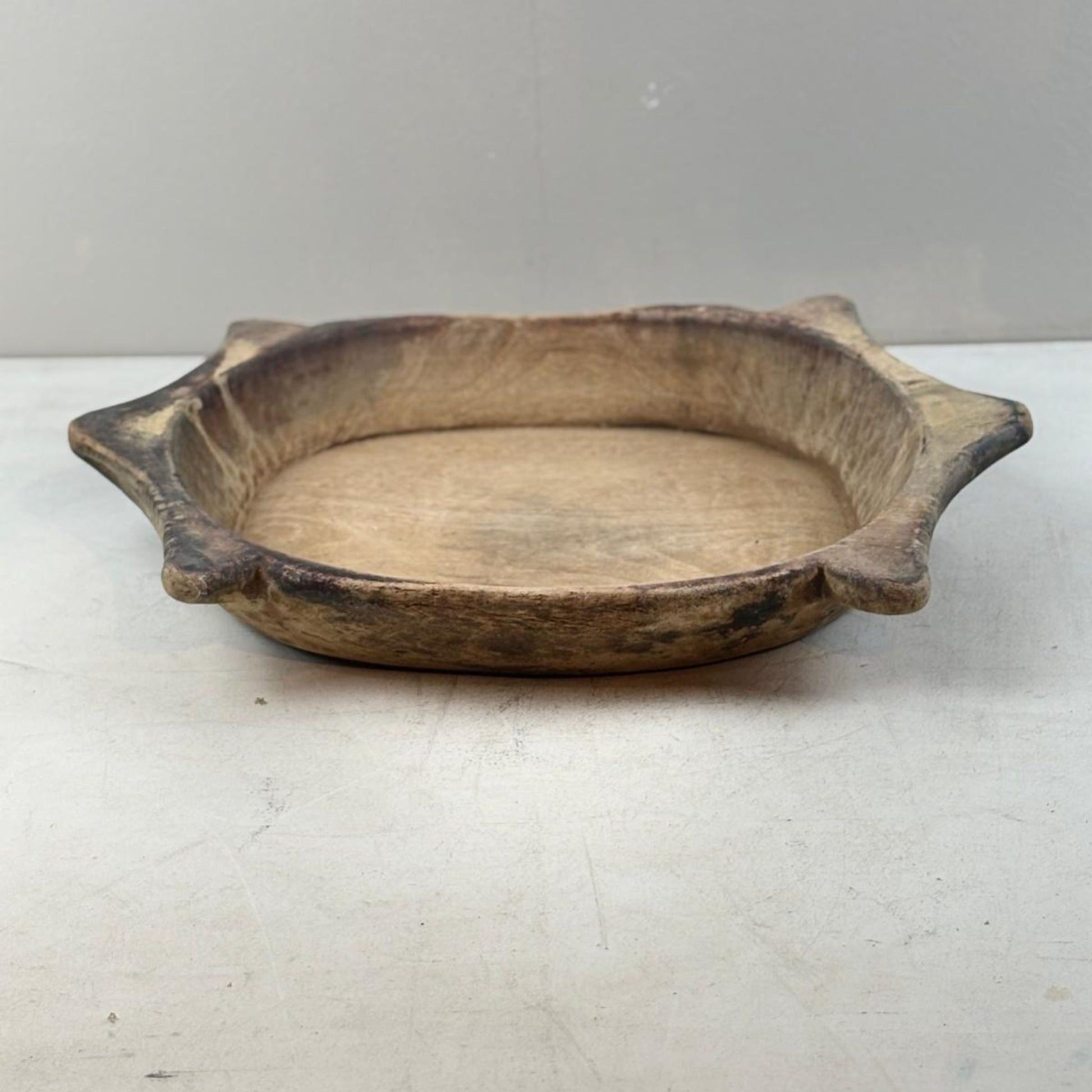 Vintage Indian Wooden Chapati Dish
