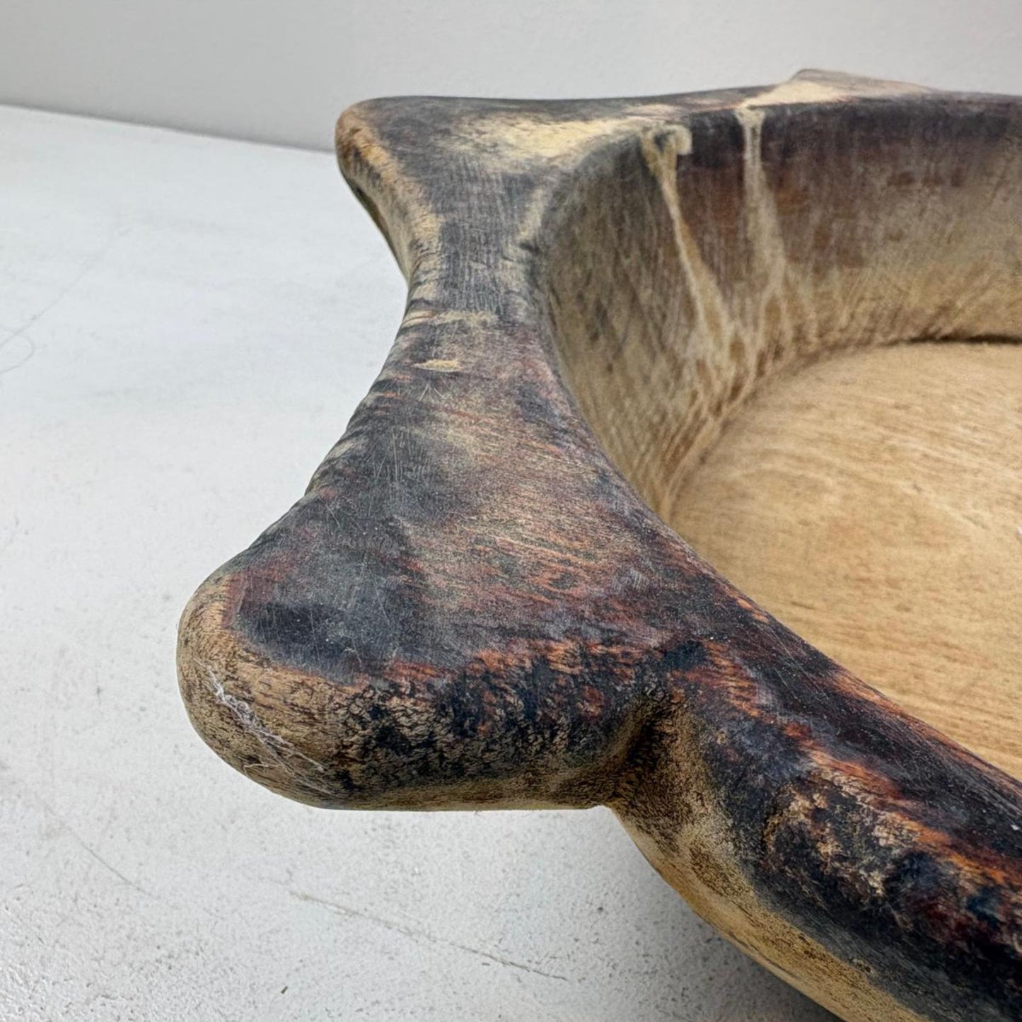 Vintage Indian Wooden Chapati Dish