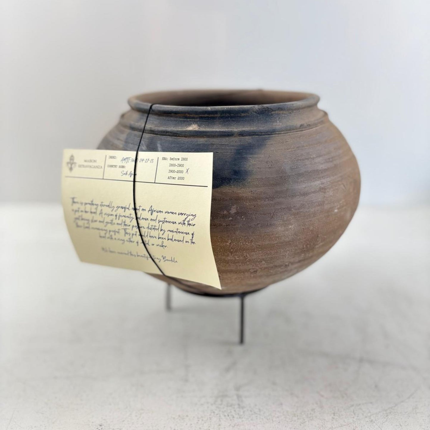 Antique African Clay Pot Handcrafted Terracotta