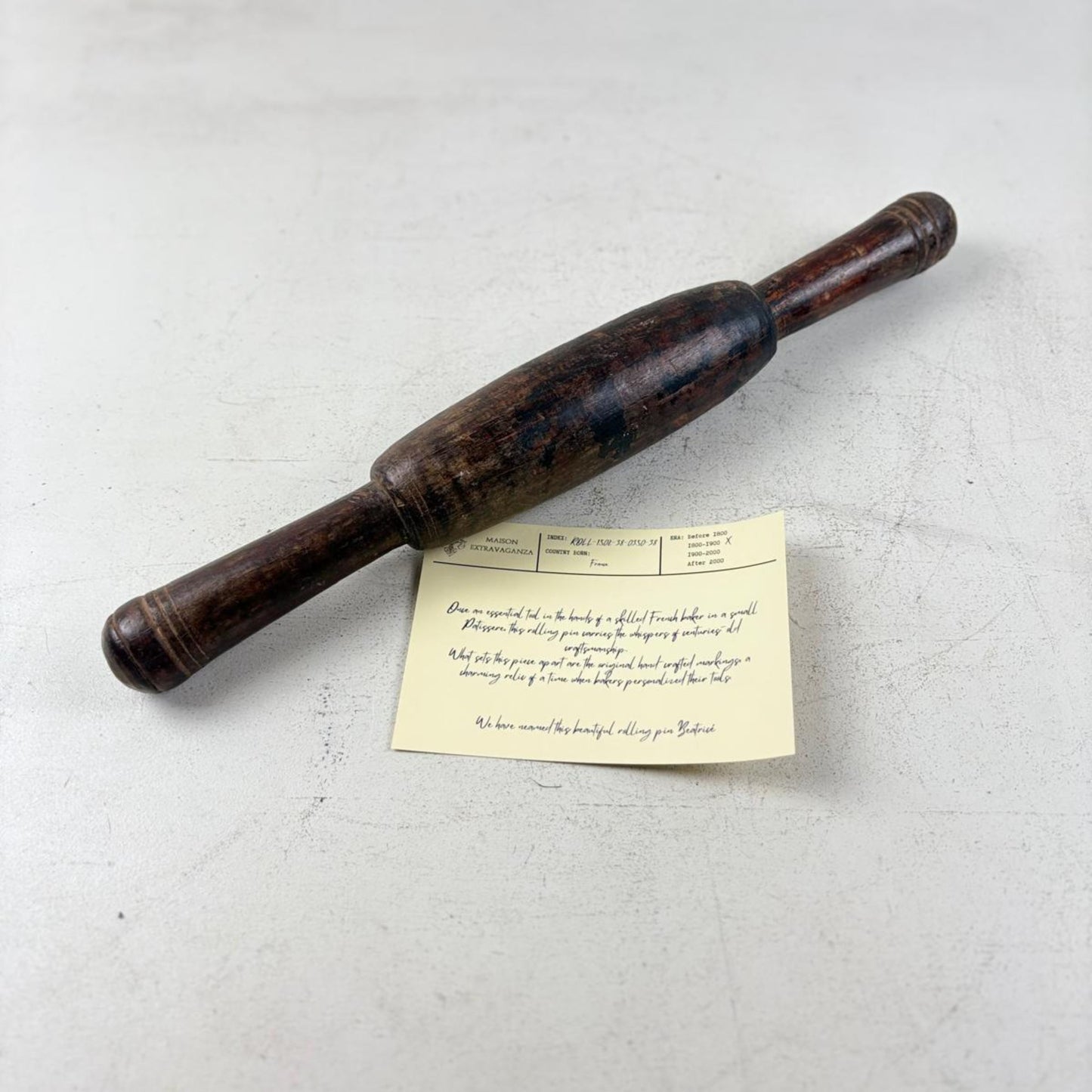 Vintage French Wooden Patissere Rolling Pin