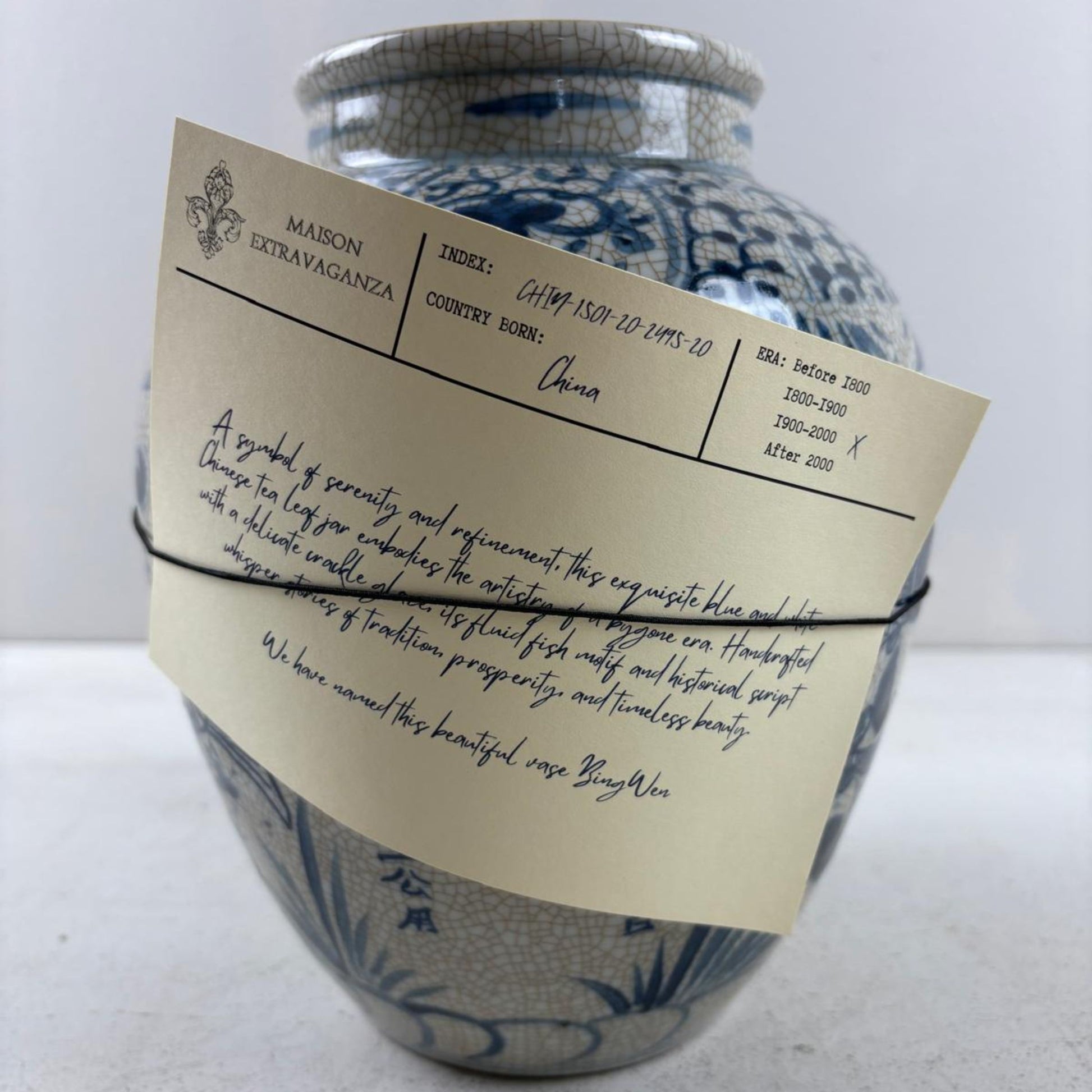Traditional Blue & White Chinese Tea Leaf Jar
