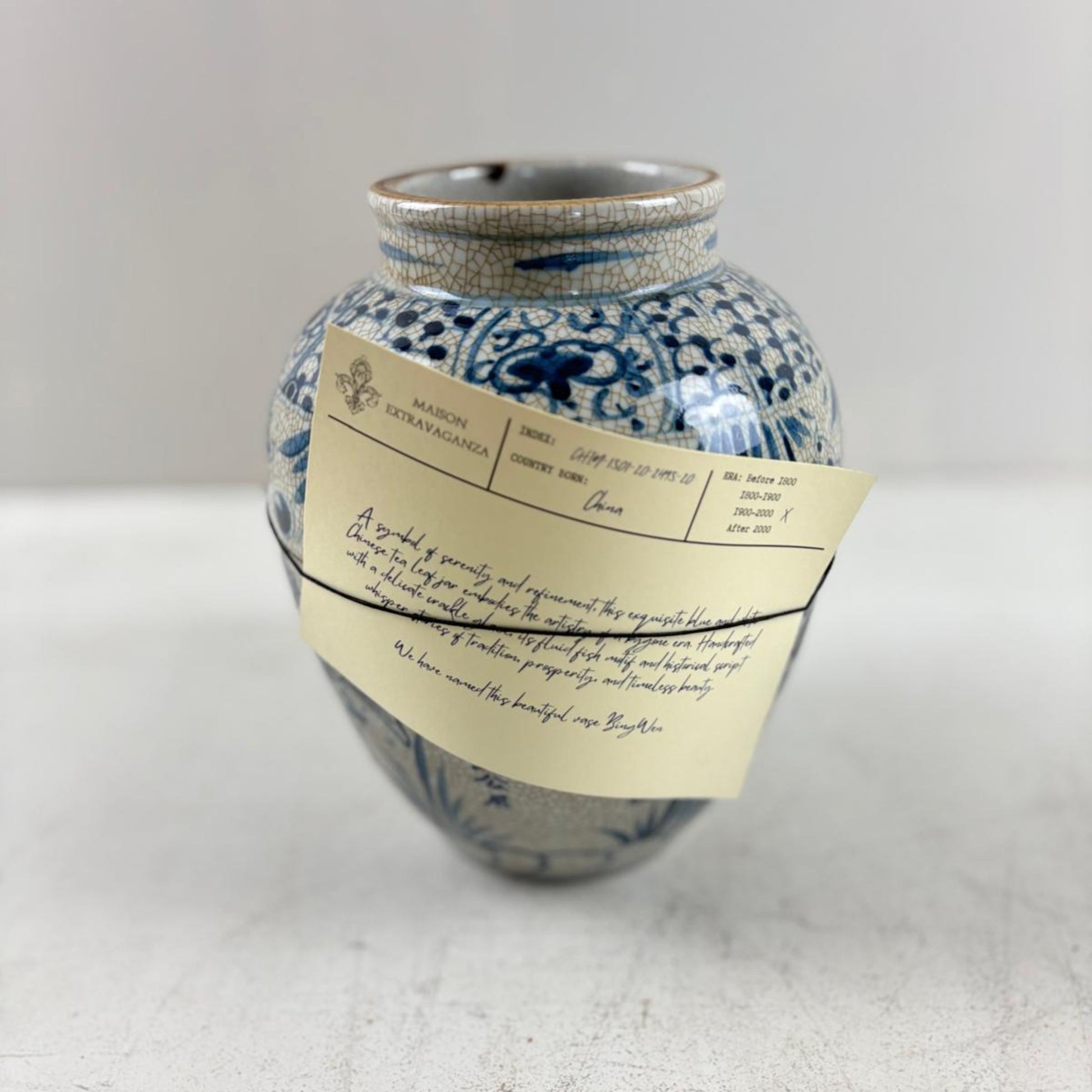 Traditional Blue & White Chinese Tea Leaf Jar