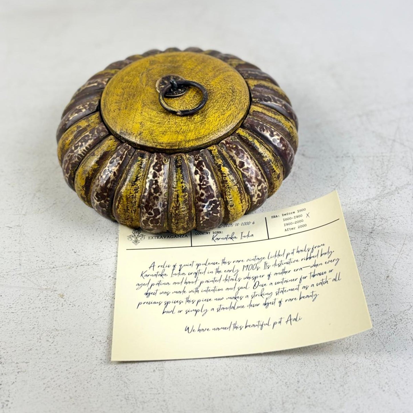 Vintage Lidded Tabacco Box - Karnataka, India
