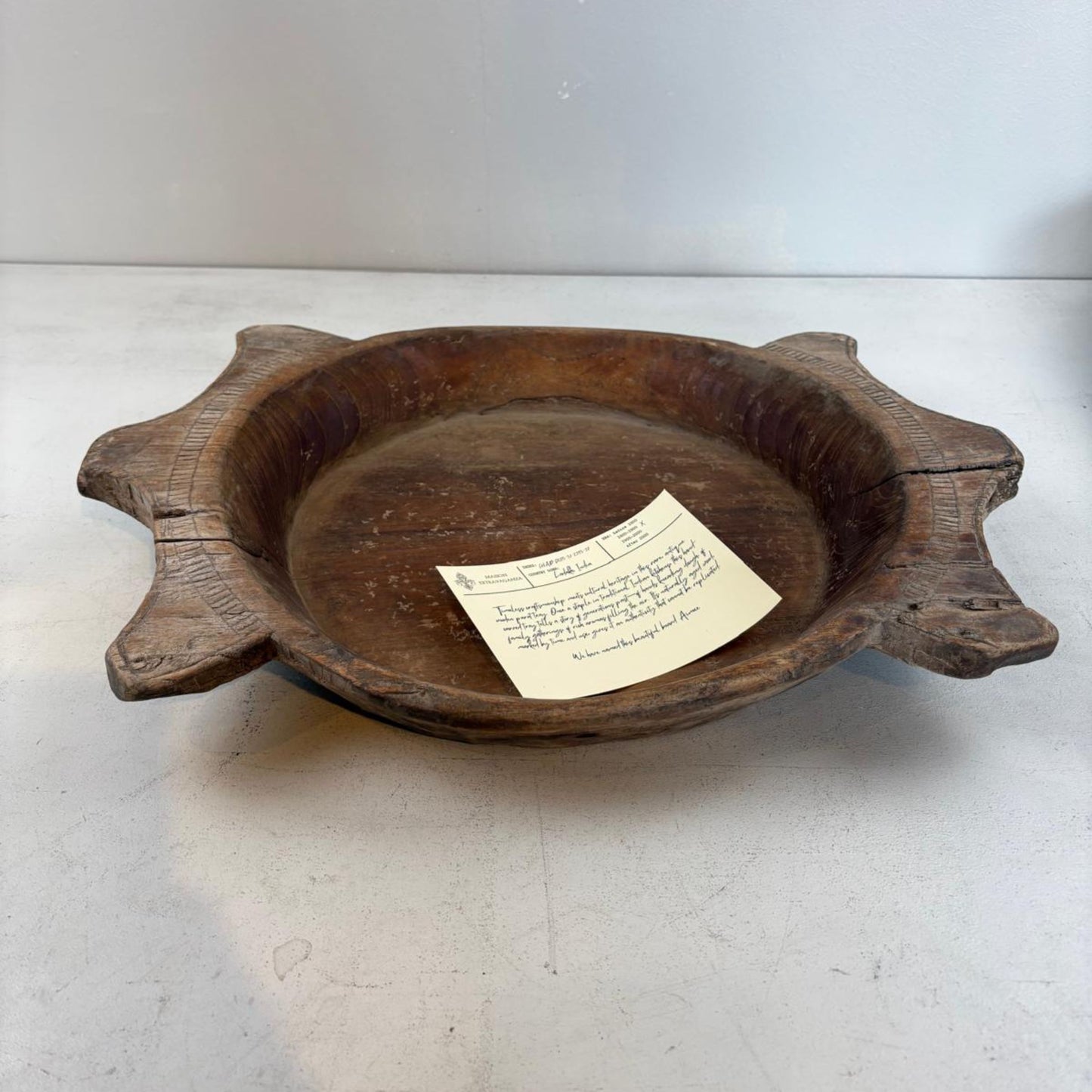 Vintage Indian Wooden Parat Tray - Ladakh, India