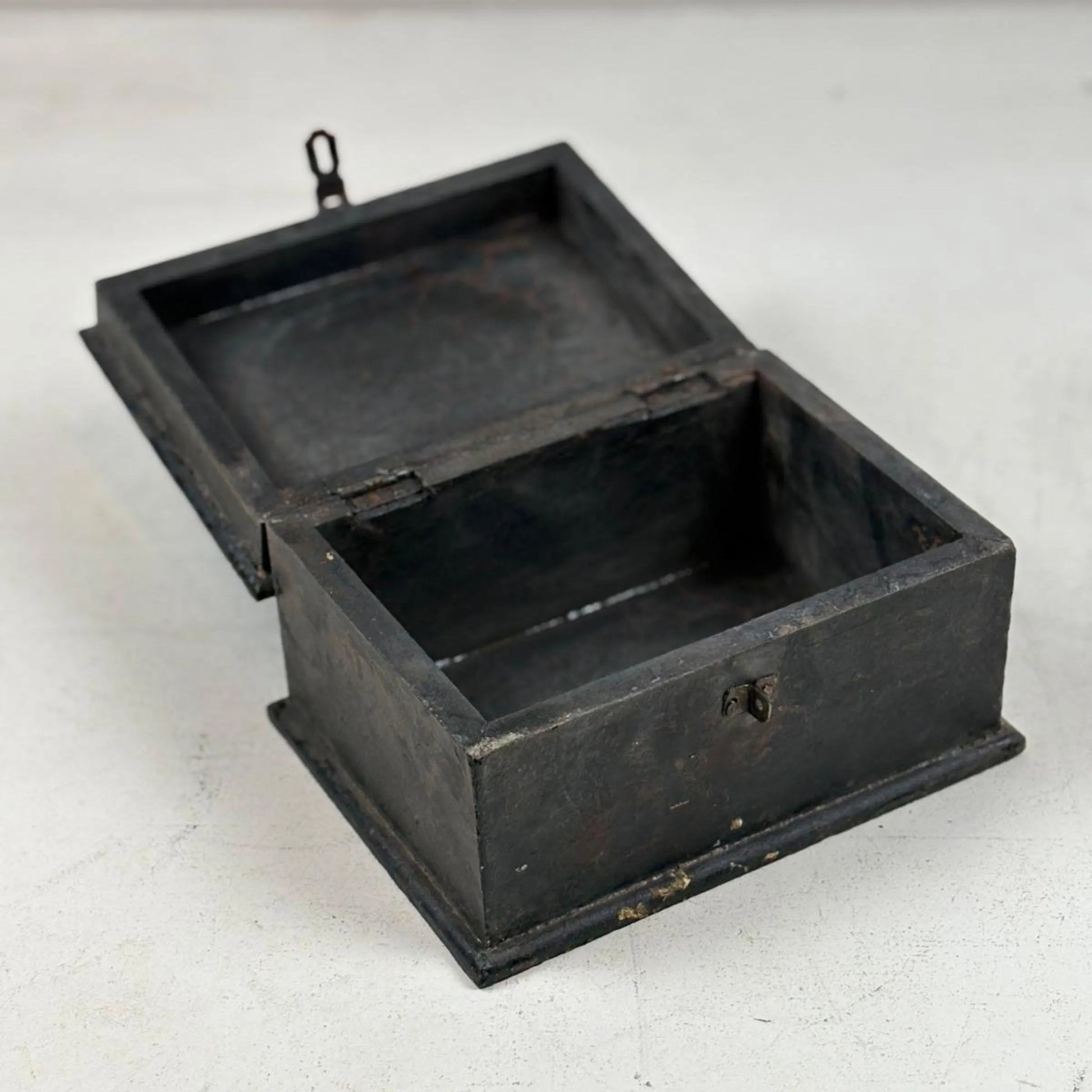 Vintage Lidded Wooden Box from India