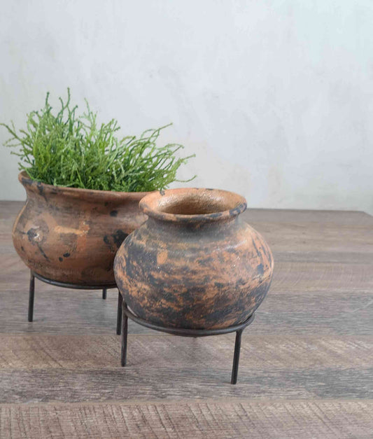 Vintage Clay Vessel Small Brown