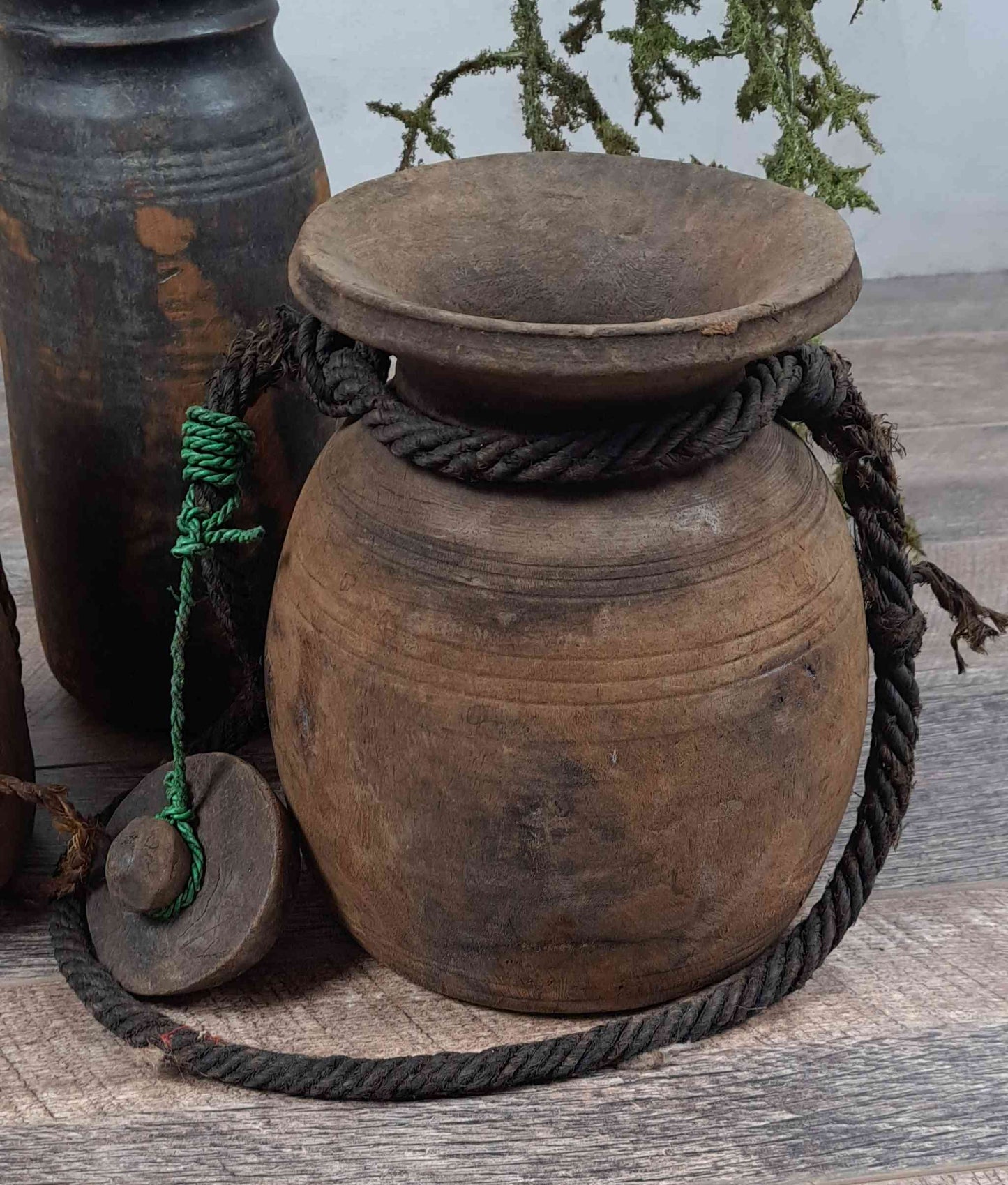 Antique Wooden Himachal Pot